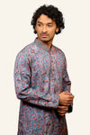 Multicolor Printed Kurta Set with Hand Work