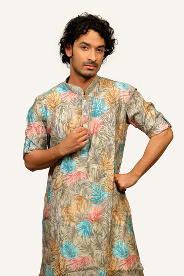 Multicolor Printed Patiyala Kurta Set