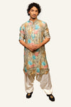 Multicolor Printed Patiyala Kurta Set