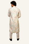 White Patiyala Kurta Set with Multicolor Resham Thread Work