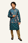Green Aari Kasab Work Kurta Jacket Set