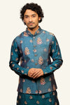 Green Aari Kasab Work Kurta Jacket Set