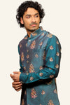 Green Aari Kasab Work Kurta Jacket Set