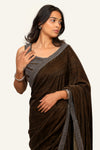 Velvet Full Handwork Saree with Ready Blouse