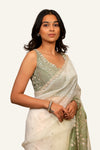 Soft Organza Ombre shade Hand Work Saree with Full Hand Work Ready Blouse