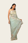 Shimmer Tissue Zardosi with Resam Handwork Saree