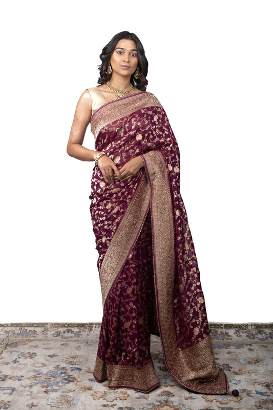 Banarasi Georgette Saree with Handwork Border
