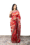 Banarasi Dolla Silk Saree with Bandhej Print  Handwork Border and Butta