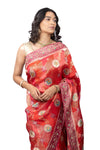 Banarasi Dolla Silk Saree with Bandhej Print  Handwork Border and Butta