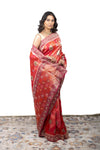 Banarasi Dolla Silk Saree with Bandhej Print  Handwork Border and Butta