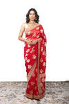 Banarasi Georgette Saree with Handwork Butti Border