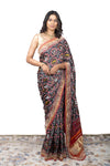 Samo Satin Patola Design Saree With Handwork Border