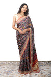 Samo Satin Patola Design Saree With Handwork Border