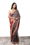 Samo Satin Patola Design Saree With Handwork Border
