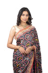 Samo Satin Patola Design Saree With Handwork Border