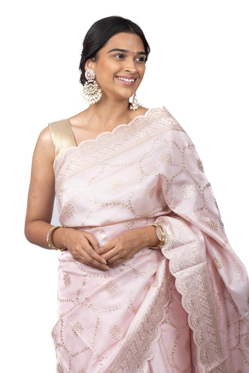 Tussar Silk Pita Work Saree