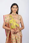 Mehendi Green Munga Silk With Banarasi Weaving & Swarovski Work Saree