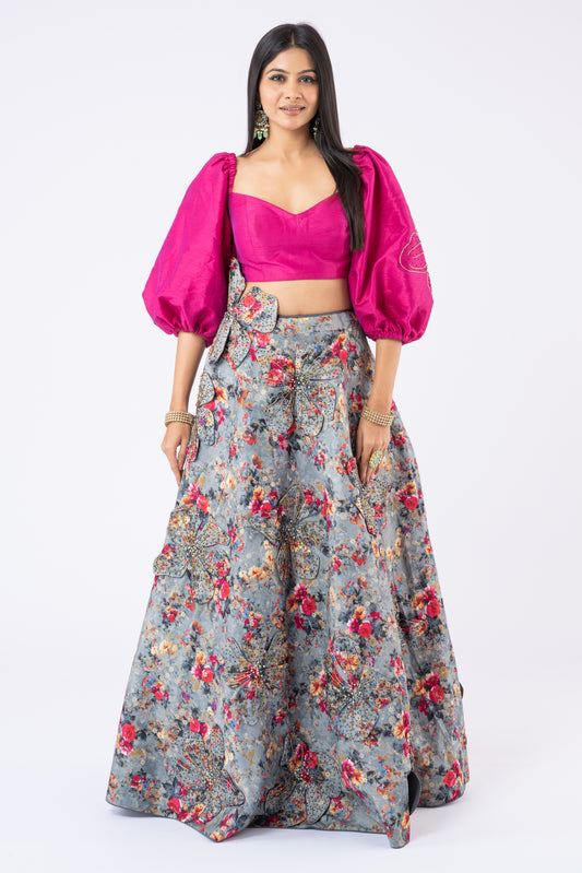 Pink indo western