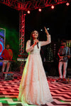 Regal Off White Long Lacha with Exquisite Handwork